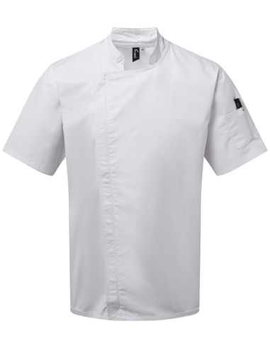 PRE-PR906-Chefs Zip-Close Short Sleeve Jacket